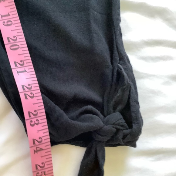 Socialite Ankle Tie Pants Size XS Side Pockets Elastic Waist Black - Picture 6 of 9